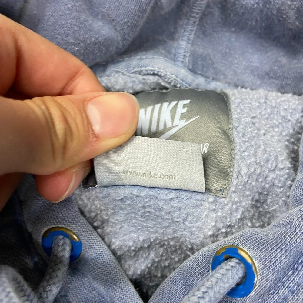 Nike Sportswear Hoodie Womens Medium Blue Fleece‎ Lined Swoosh Logo Drawstring